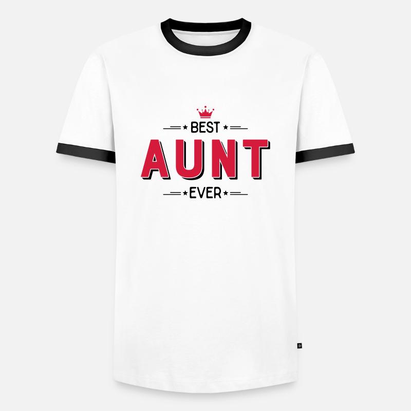 Aunt - Männer Kontrast-T-Shirt - Weiß/Schwarz