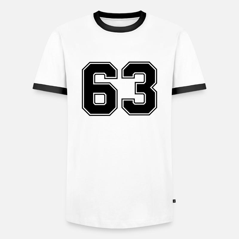 63 - Männer Kontrast-T-Shirt - Weiß/Schwarz