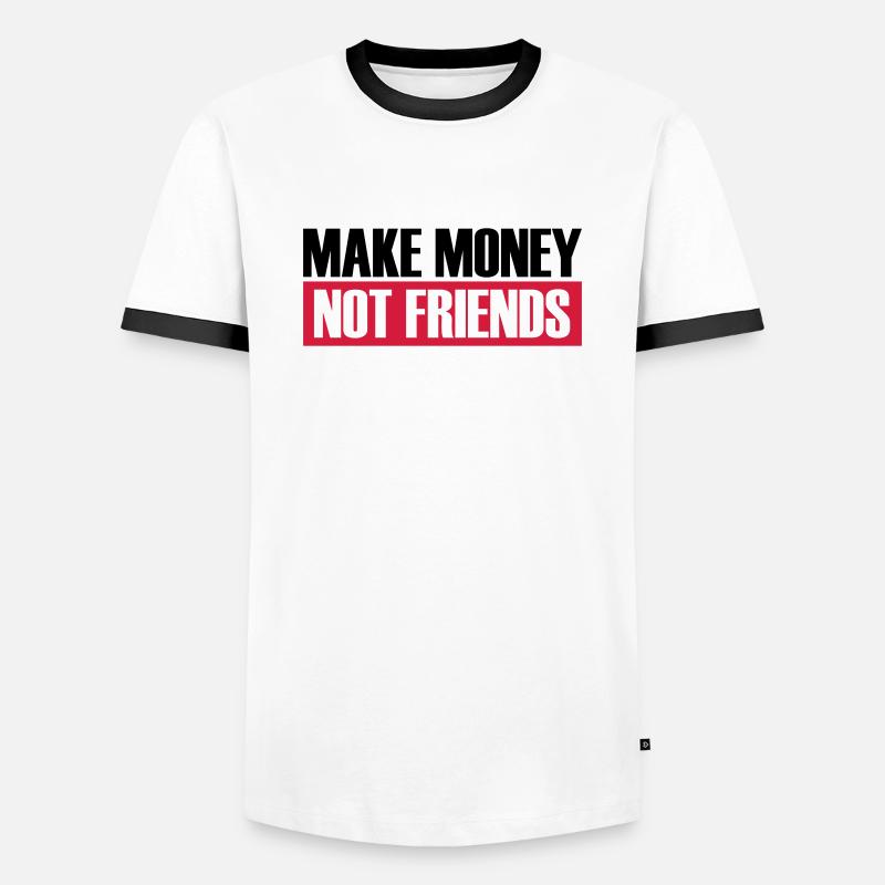Make Money Logo - Men's Ringer Shirt - white/black