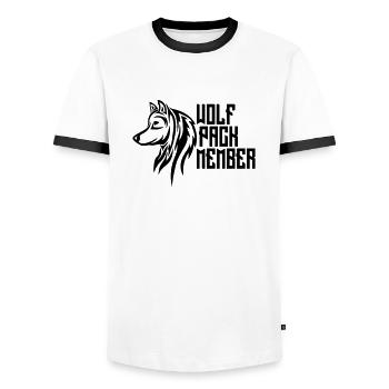 Wolf Pack Member - Männer Kontrast-T-Shirt - Weiß/Schwarz - Vorne - AI Model Female 172 light (172cm) & AI Model Male 178 dark (178cm)
