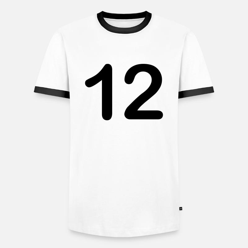 12 - Men's Ringer Shirt - white/black
