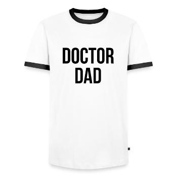 FIERTÉ DU DOCTEUR PAPA - T-shirt contrasté Homme - blanc/noir - Devant - AI Model Female 172 light (172cm) & AI Model Male 178 dark (178cm)
