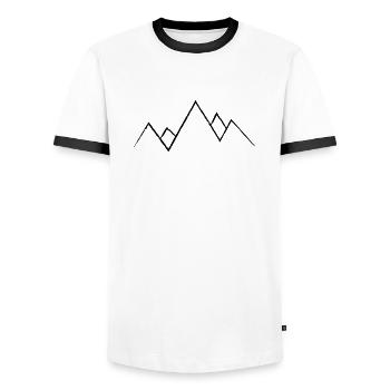 Ruf der Berge - Männer Kontrast-T-Shirt - Weiß/Schwarz - Vorne - AI Model Female 172 light (172cm) & AI Model Male 178 dark (178cm)