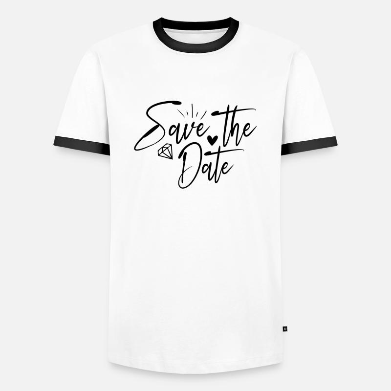 Save the Date - Men's Ringer Shirt - white/black