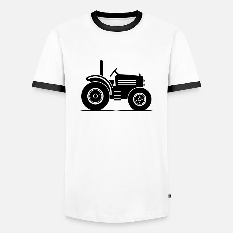 Traktor - Männer Kontrast-T-Shirt - Weiß/Schwarz