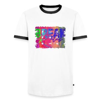 Vertraue niemandem, inspirierende Liebe, Motivation, Schwingungen - Männer Kontrast-T-Shirt - Weiß/Schwarz - Vorne - AI Model Female 172 light (172cm) & AI Model Male 178 dark (178cm)