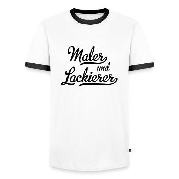 Painters and varnishers - Men's Ringer Shirt - white/black - Front - AI Model Female 172 light (172cm) & AI Model Male 178 dark (178cm)