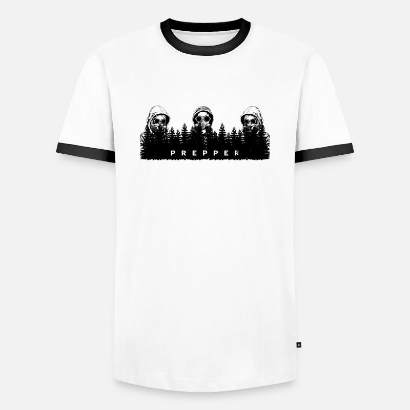 Prepper Code - Männer Kontrast-T-Shirt - Weiß/Schwarz