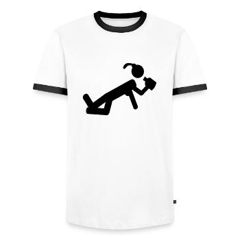 drunken girl - Männer Kontrast-T-Shirt - Weiß/Schwarz - Vorne - AI Model Female 172 light (172cm) & AI Model Male 178 dark (178cm)