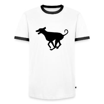 dobermann - Männer Kontrast-T-Shirt - Weiß/Schwarz - Vorne - AI Model Female 172 light (172cm) & AI Model Male 178 dark (178cm)