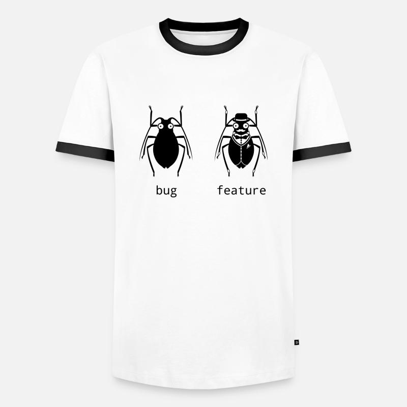 Bug or feature - Men's Ringer Shirt - white/black