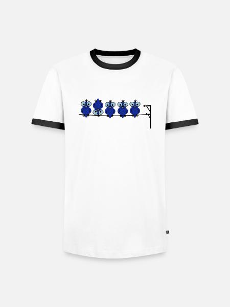 Vogel Kopf - Männer Kontrast-T-Shirt - Weiß/Schwarz