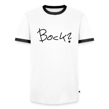 Bock? - Männer Kontrast-T-Shirt - Weiß/Schwarz - Vorne - AI Model Female 172 light (172cm) & AI Model Male 178 dark (178cm)