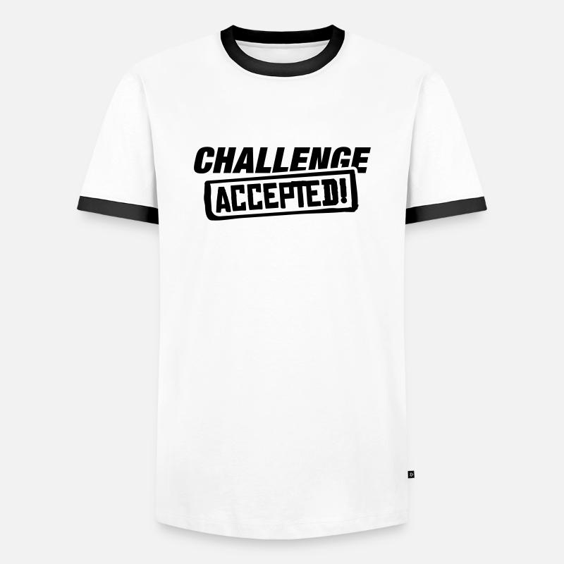 challenge_accepted_ak1 - Men's Ringer Shirt - white/black
