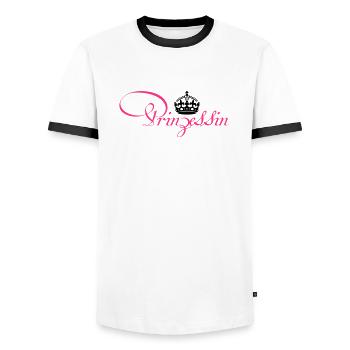 Princess with crown - Men's Ringer Shirt - white/black - Front - AI Model Female 172 light (172cm) & AI Model Male 178 dark (178cm)
