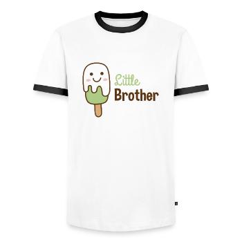 Little Brother - petit frère - Cadeau - T-shirt contrasté Homme - blanc/noir - Devant - AI Model Female 172 light (172cm) & AI Model Male 178 dark (178cm)