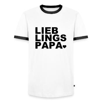 Lieblings Papa - Vater - Papi - Bester Papa - Männer Kontrast-T-Shirt - Weiß/Schwarz - Vorne - AI Model Female 172 light (172cm) & AI Model Male 178 dark (178cm)