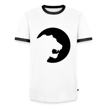 tigre - T-shirt contrasté Homme - blanc/noir - Devant - AI Model Female 172 light (172cm) & AI Model Male 178 dark (178cm)