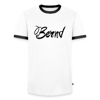 Bernd - T-shirt contrasté Homme - blanc/noir - Devant - AI Model Female 172 light (172cm) & AI Model Male 178 dark (178cm)