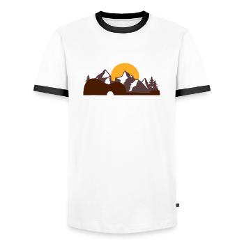 Musiker Ukulele Hawaii Geschenk - Männer Kontrast-T-Shirt - Weiß/Schwarz - Vorne - AI Model Female 172 light (172cm) & AI Model Male 178 dark (178cm)