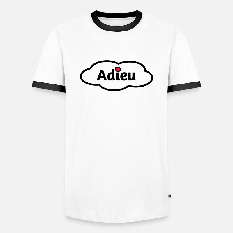 Adieu - Männer Kontrast-T-Shirt - Weiß/Schwarz