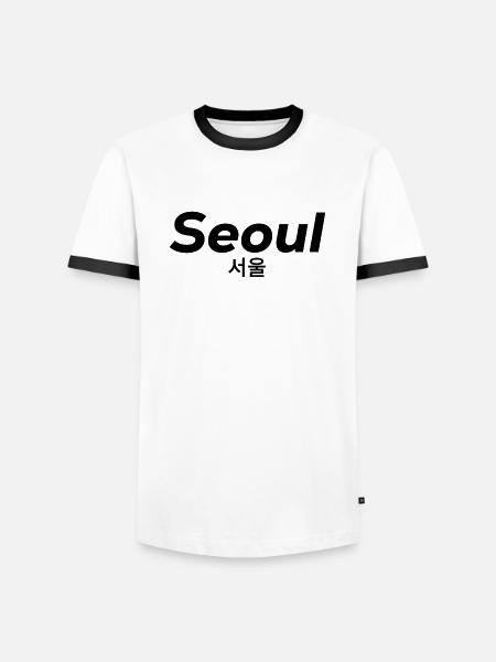 Seoul Korea koreansk sprog - Herre kontrast-T-shirt - hvid/sort
