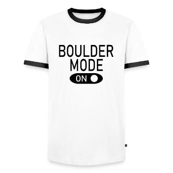 Escalade de bloc - T-shirt contrasté Homme - blanc/noir - Devant - AI Model Female 172 light (172cm) & AI Model Male 178 dark (178cm)