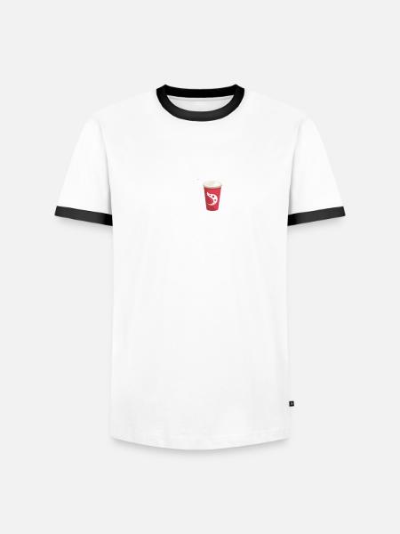 Herzlinie und Soda - Männer Kontrast-T-Shirt - Weiß/Schwarz