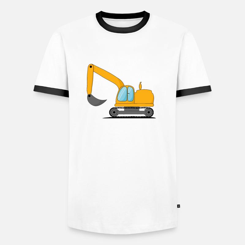 Bagger Kinder - Männer Kontrast-T-Shirt - Weiß/Schwarz
