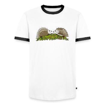 Igel - Männer Kontrast-T-Shirt - Weiß/Schwarz - Vorne - AI Model Female 172 light (172cm) & AI Model Male 178 dark (178cm)