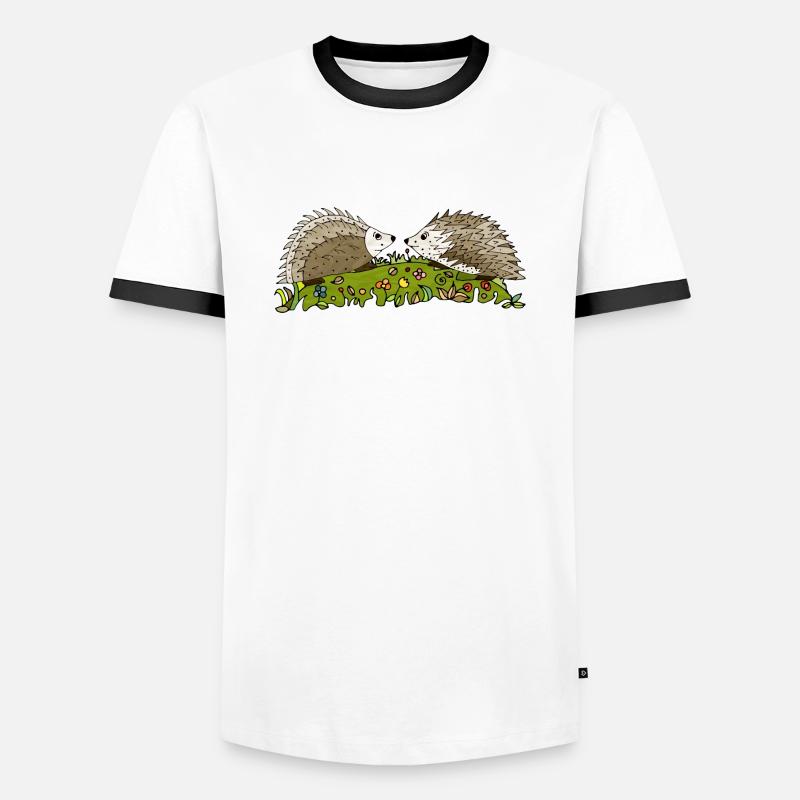 Hedgehogs - Men's Ringer Shirt - white/black