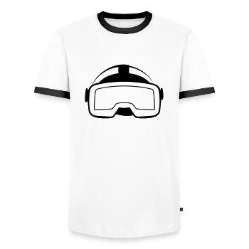 Masque de réalité virtuelle - T-shirt contrasté Homme - blanc/noir - Devant - AI Model Female 172 light (172cm) & AI Model Male 178 dark (178cm)