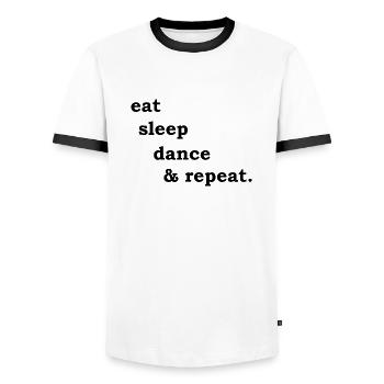 Danse Musique de danse - T-shirt contrasté Homme - blanc/noir - Devant - AI Model Female 172 light (172cm) & AI Model Male 178 dark (178cm)