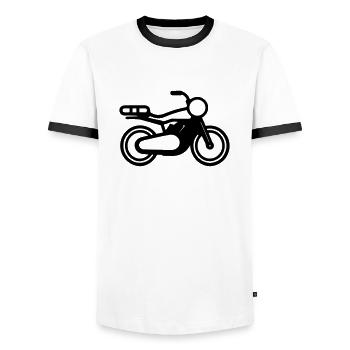 Motorrad - Männer Kontrast-T-Shirt - Weiß/Schwarz - Vorne - AI Model Female 172 light (172cm) & AI Model Male 178 dark (178cm)