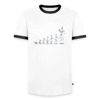 Verbessere dein Leben - Männer Kontrast-T-Shirt - Weiß/Schwarz - Vorne - AI Model Female 172 light (172cm) & AI Model Male 178 dark (178cm)