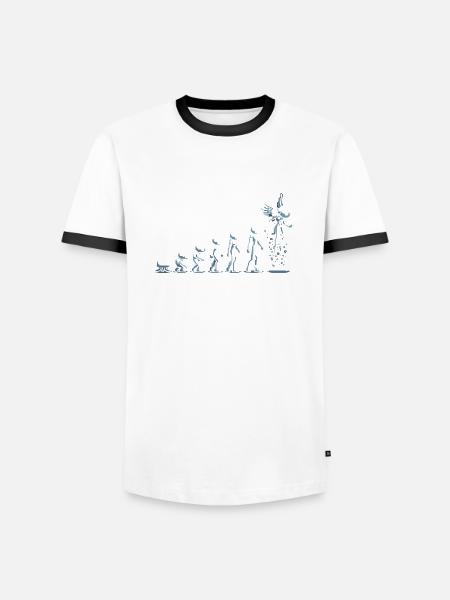 Verbessere dein Leben - Männer Kontrast-T-Shirt - Weiß/Schwarz