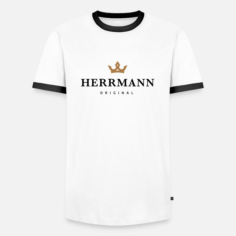 Herrmann - Männer Kontrast-T-Shirt - Weiß/Schwarz