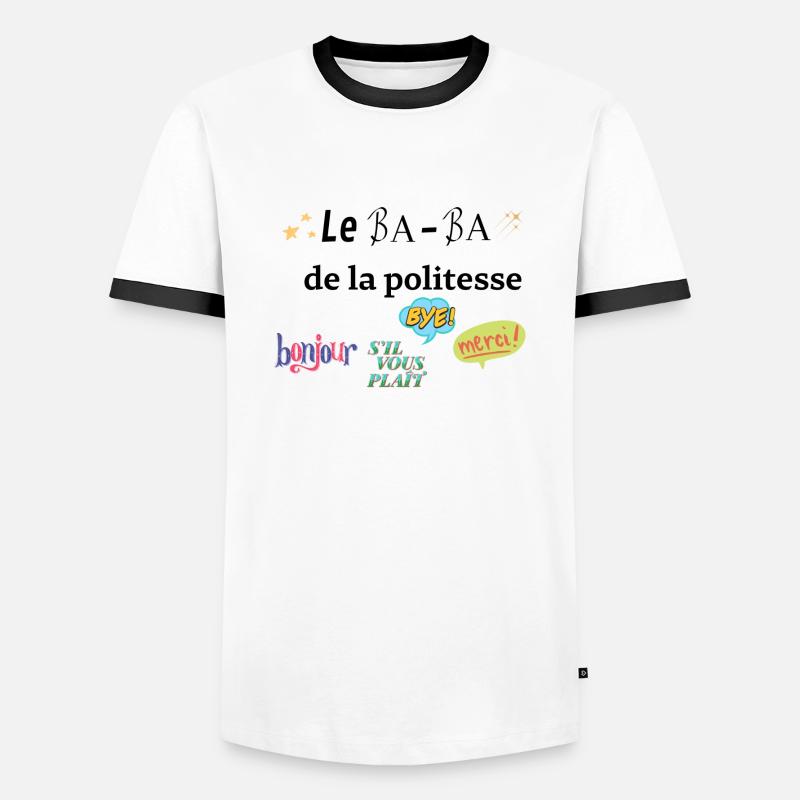 Das Ba Ba der Höflichkeit - Männer Kontrast-T-Shirt - Weiß/Schwarz