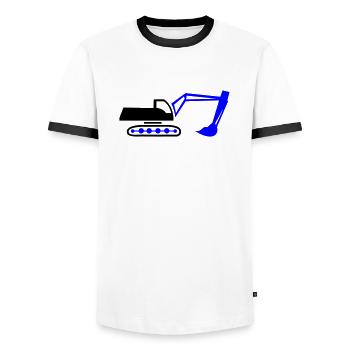 bagger - Männer Kontrast-T-Shirt - Weiß/Schwarz - Vorne - AI Model Female 172 light (172cm) & AI Model Male 178 dark (178cm)