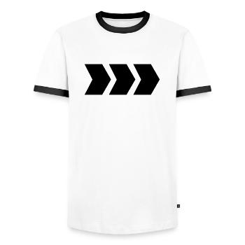 arrow - Men's Ringer Shirt - white/black - Front - AI Model Female 172 light (172cm) & AI Model Male 178 dark (178cm)