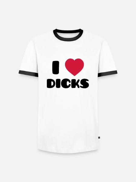 I Love Dicks - T-shirt contrasté Homme - blanc/noir