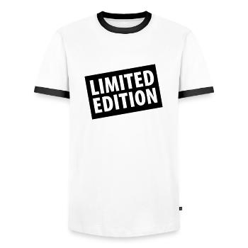 Limited Edition (dh) - Männer Kontrast-T-Shirt - Weiß/Schwarz - Vorne - AI Model Female 172 light (172cm) & AI Model Male 178 dark (178cm)