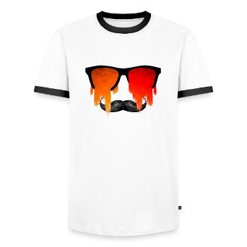 Sunglasses poly design - Men's Ringer Shirt - white/black - Front - AI Model Female 172 light (172cm) & AI Model Male 178 dark (178cm)