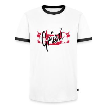 grüezi - Men's Ringer Shirt - white/black - Front - AI Model Female 172 light (172cm) & AI Model Male 178 dark (178cm)