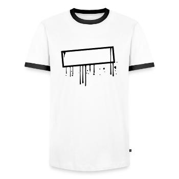 cool frame sign graffiti stamp drop border - Men's Ringer Shirt - white/black - Front - AI Model Female 172 light (172cm) & AI Model Male 178 dark (178cm)