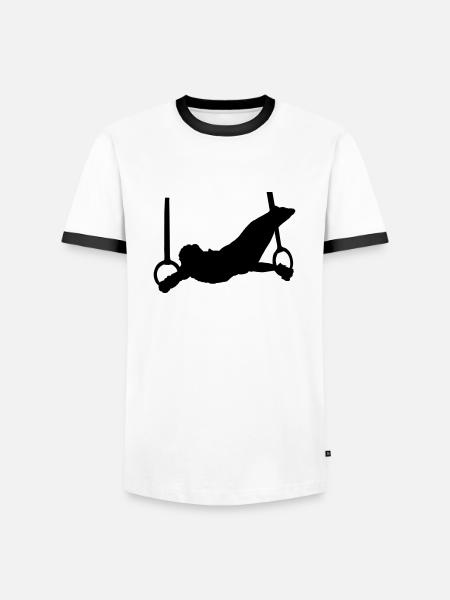 gymnaste gymnast - T-shirt contrasté Homme - blanc/noir
