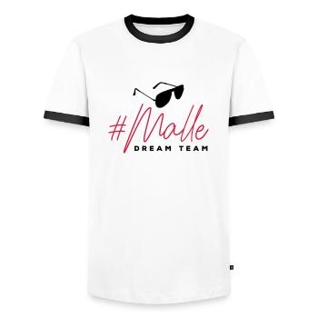 malle party crew sonnenbrille - Männer Kontrast-T-Shirt - Weiß/Schwarz - Vorne - AI Model Female 172 light (172cm) & AI Model Male 178 dark (178cm)