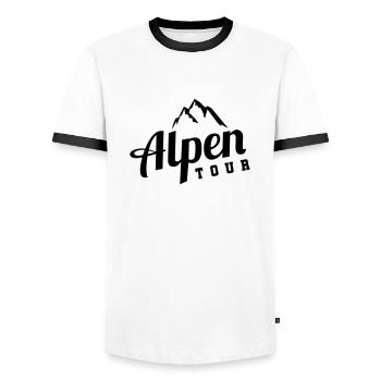 alpen tour - Männer Kontrast-T-Shirt - Weiß/Schwarz - Vorne - AI Model Female 172 light (172cm) & AI Model Male 178 dark (178cm)