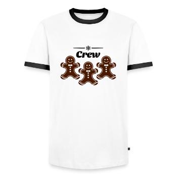 crew lebkuchenmann - Männer Kontrast-T-Shirt - Weiß/Schwarz - Vorne - AI Model Female 172 light (172cm) & AI Model Male 178 dark (178cm)