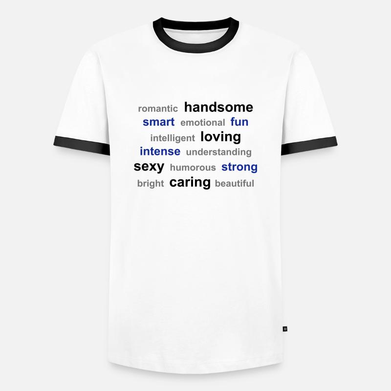 word cloud - Men's Ringer Shirt - white/black